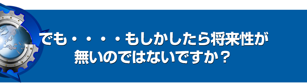 でも・・・・もしかしたら将来性が無いのではないですか？